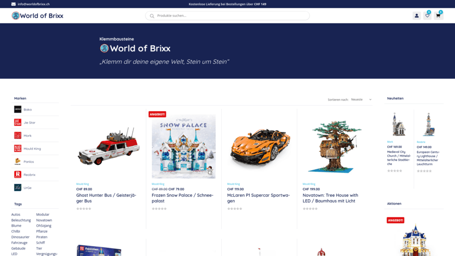 Projektvorschau worldofbrixx.ch